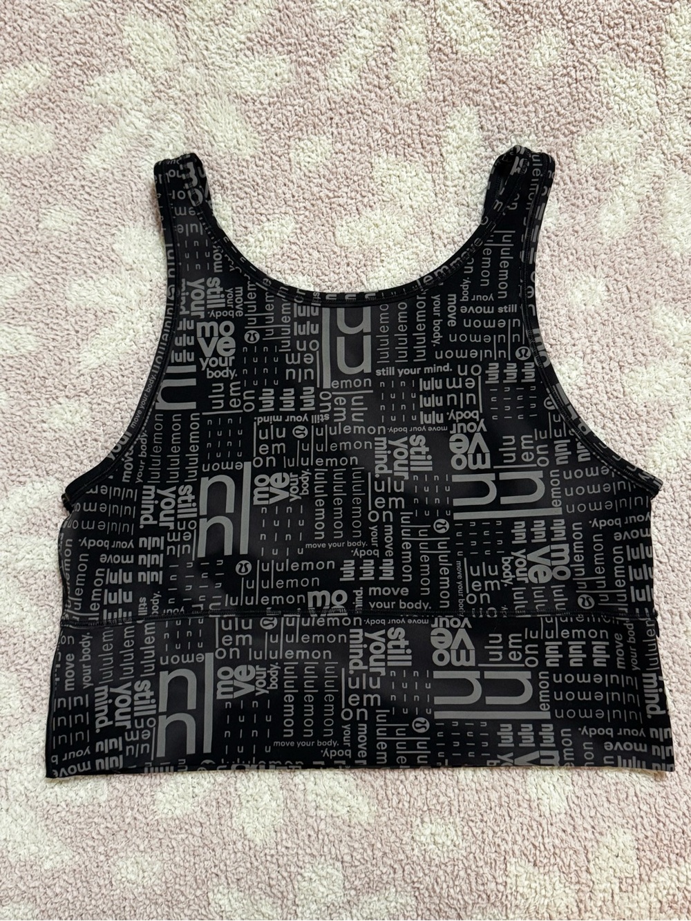 lululemon athletica Black Logo-Print Crop Sports Bra